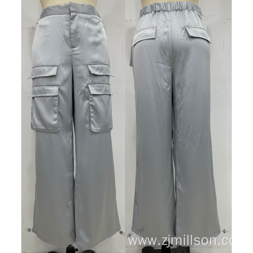 Adjustable Hemline Elastic Waist Women's Cargo Pants